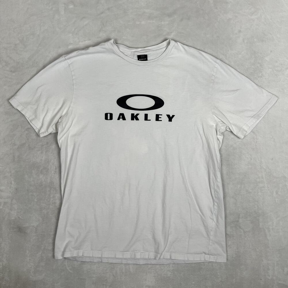 Oakley T-Shirt Mens XL White Logo Graphic Regular Fit Casual Y2K Tech